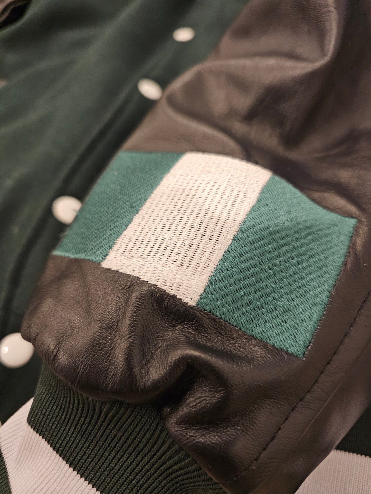 Forest Green & Black Varisty Jacket - "JEJE"