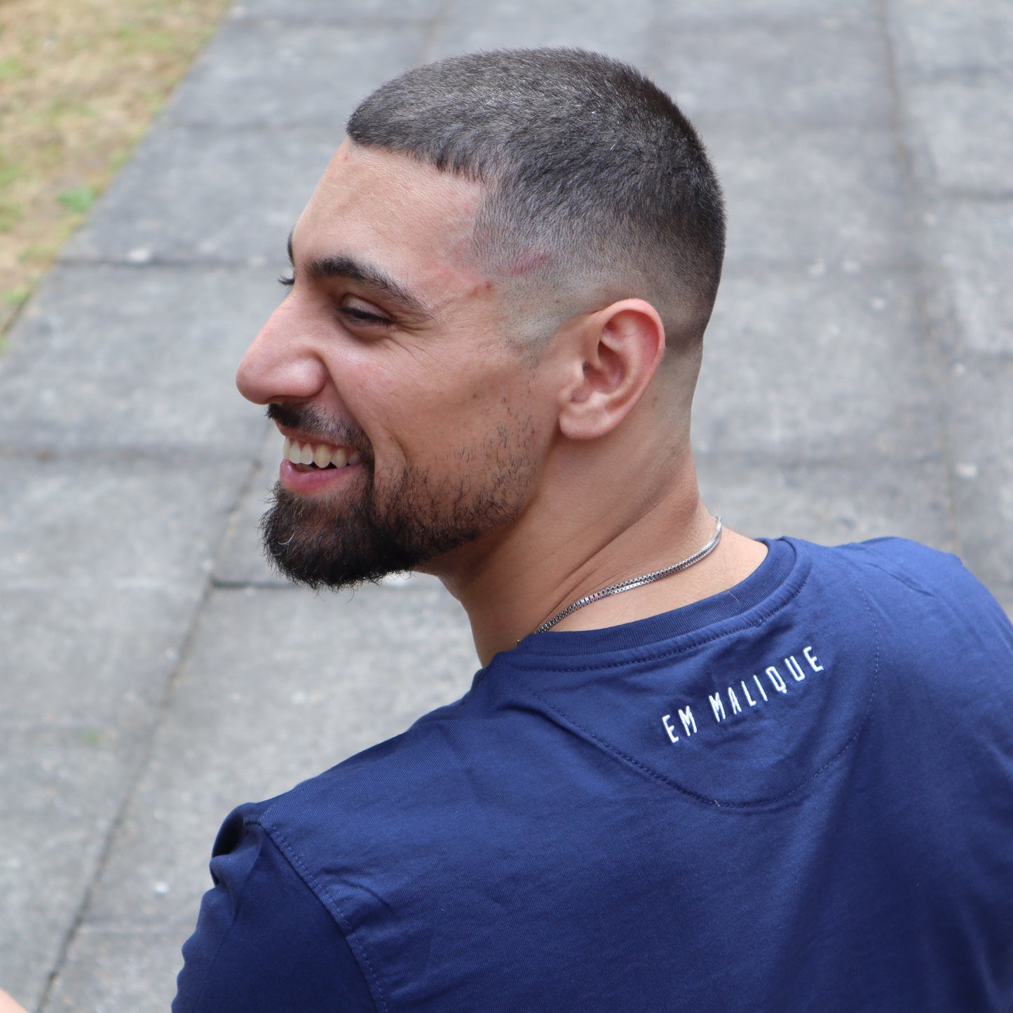 Navy with White Logo T Shirt