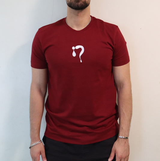Maroon with White Logo T Shirt