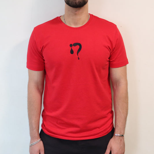 Red with Black Logo T Shirt