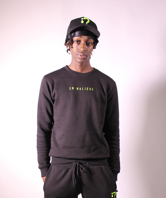 Black with Neon Green Sweatshirt