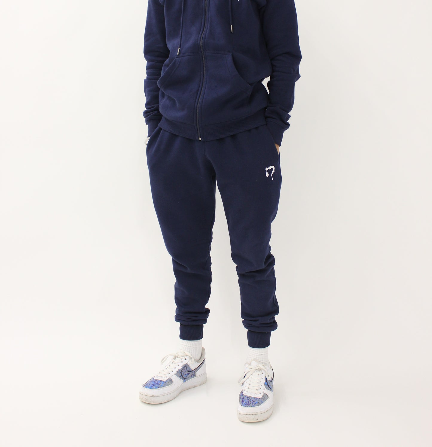 Navy with White Joggers