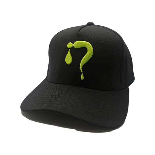 Black with Neon Green Logo Cap
