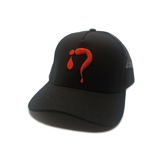 Black with Red Logo Trucker Cap