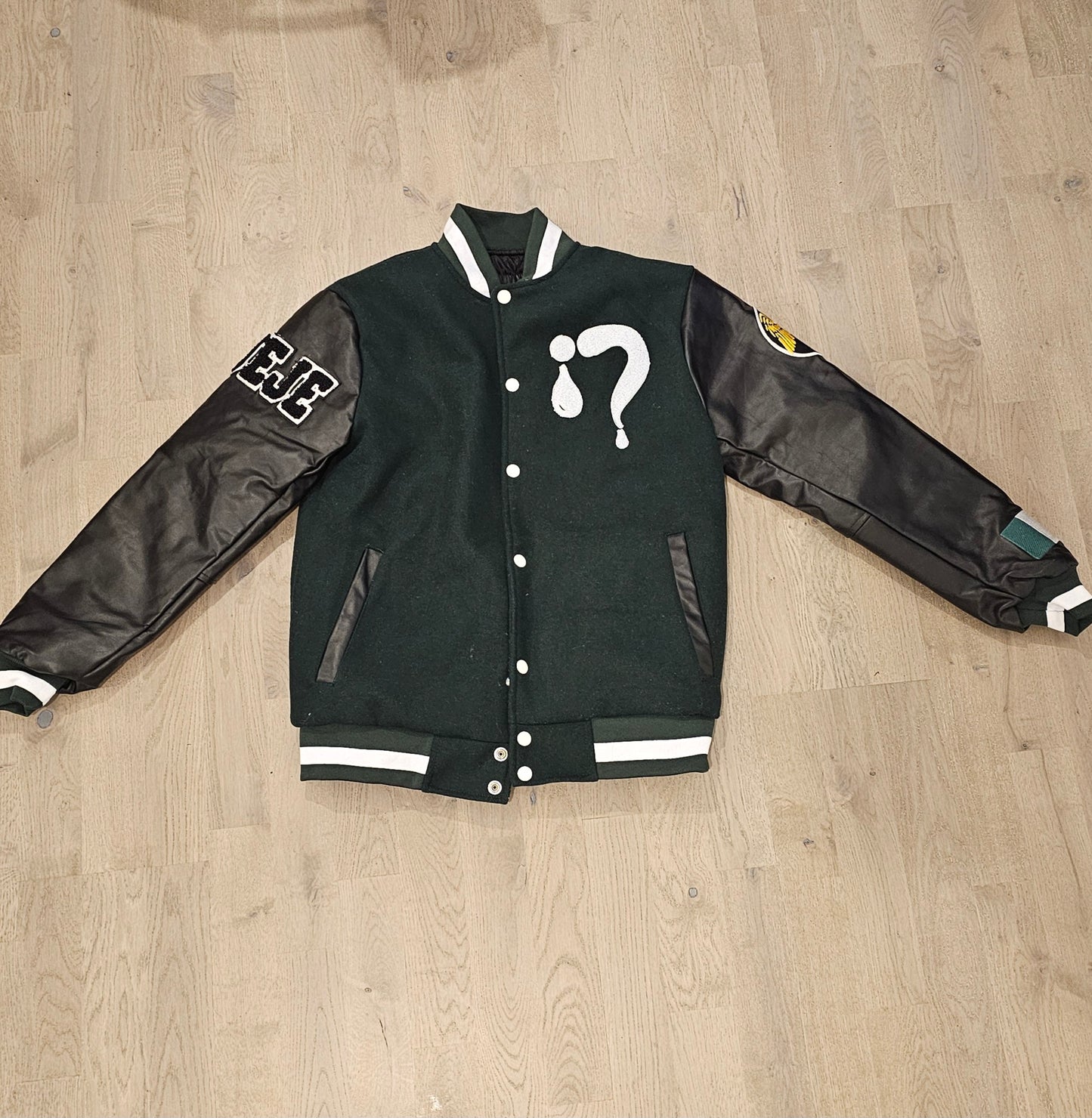 Forest Green & Black Varisty Jacket - "JEJE"