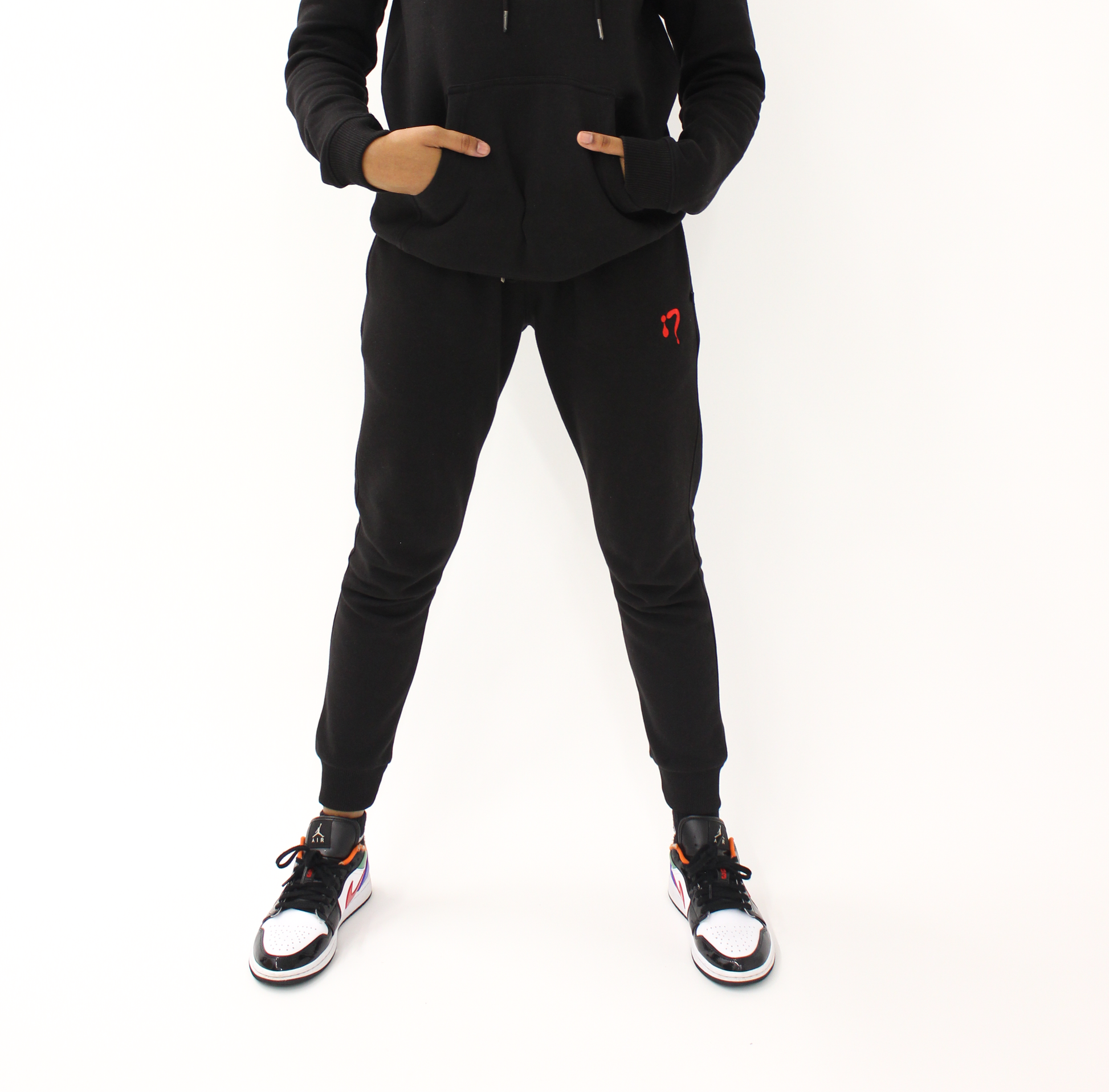 Black red 2024 and white joggers