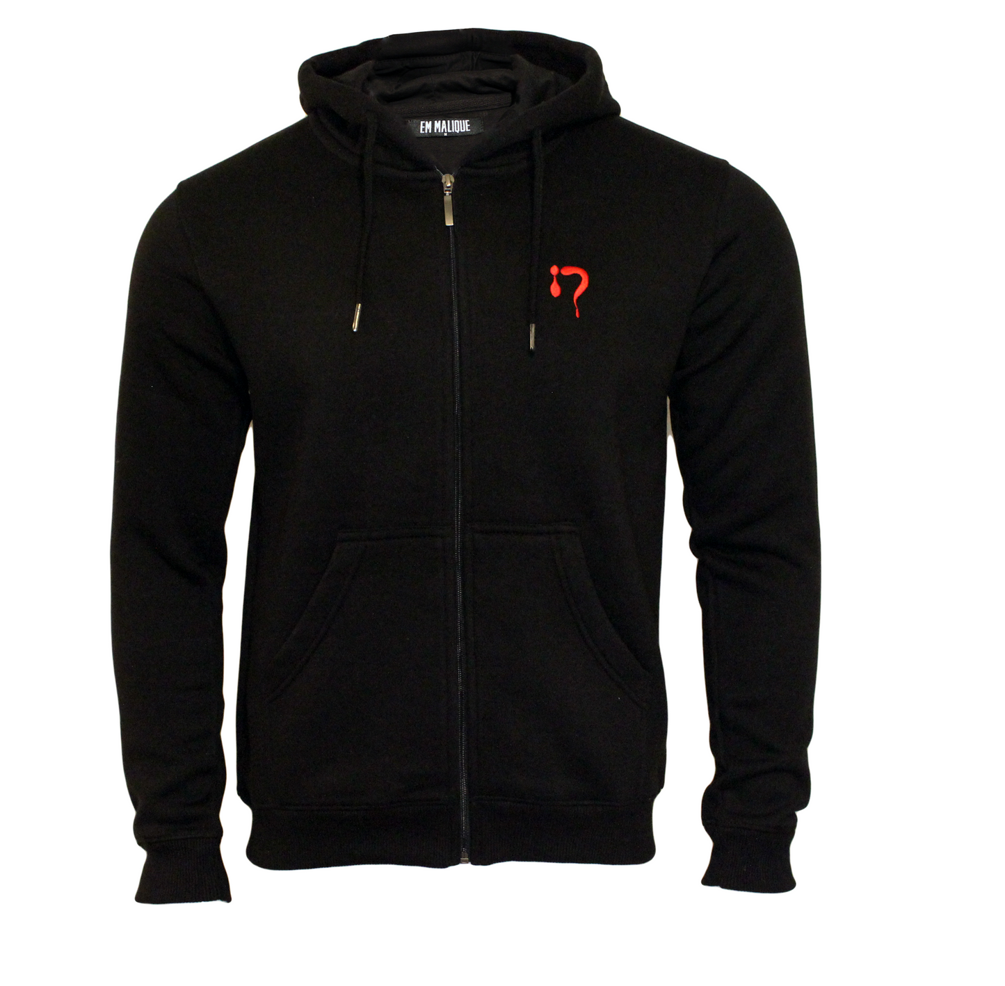 Black with Red Zipper Hoodie